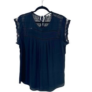Daniel Rainn Black 'Becru' lace trimmed top